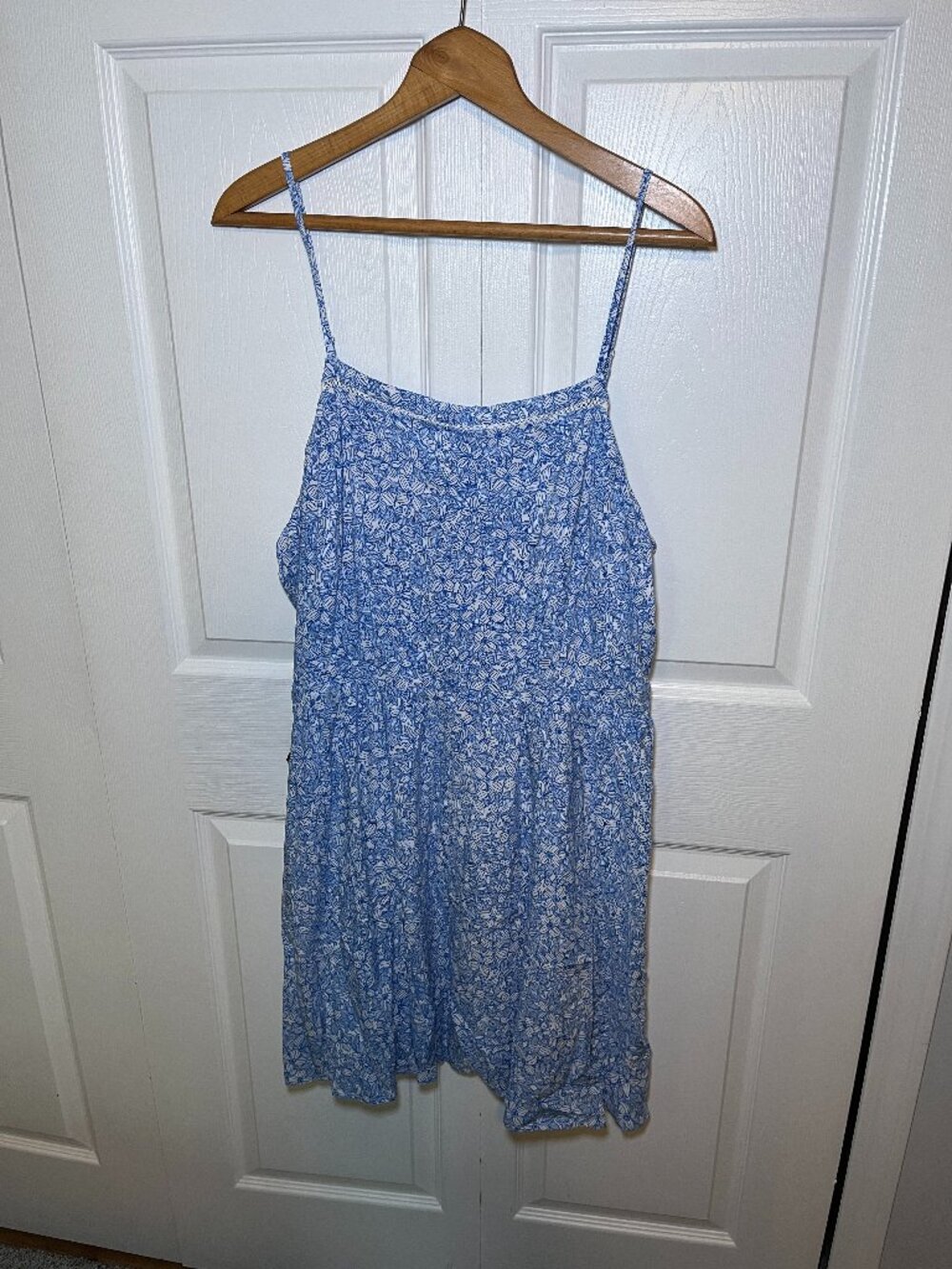 Old Navy Blue Floral Smocked Dress XXL